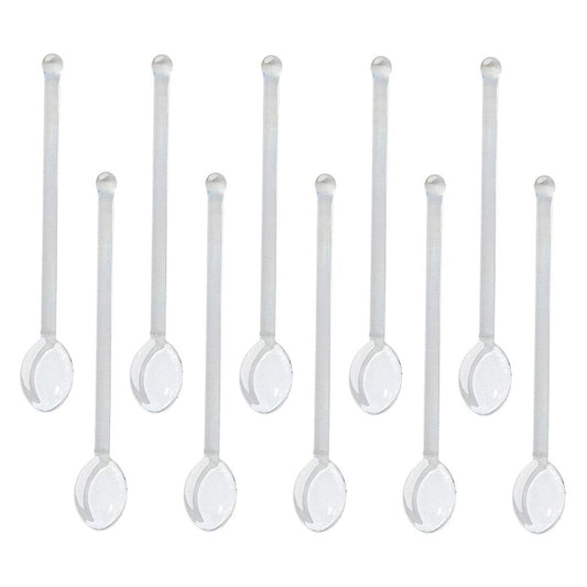 10x Glass Teaspoons Dishwasher Safe Stirring Spoon for Stirring Coffee Bar Clear