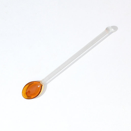 10x Glass Teaspoons Dishwasher Safe Stirring Spoon for Stirring Coffee Bar Brown