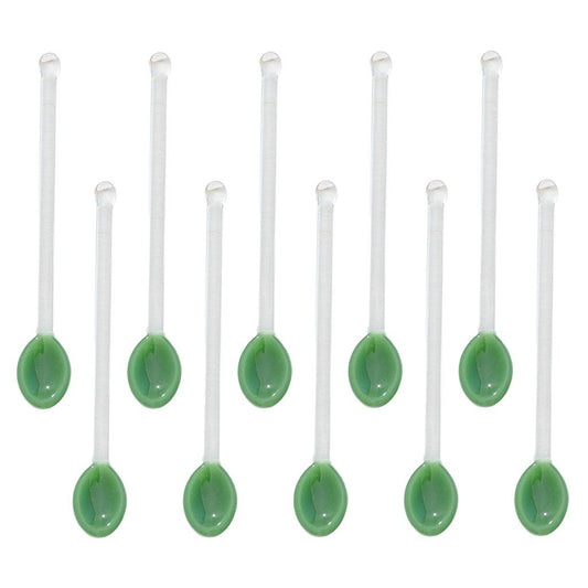 10x Glass Teaspoons Dishwasher Safe Stirring Spoon for Stirring Coffee Bar Dark Green