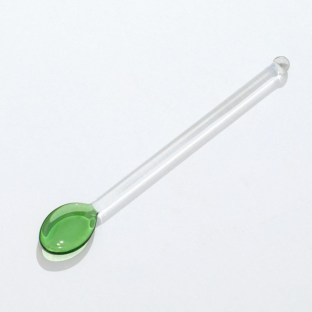 10x Glass Teaspoons Dishwasher Safe Stirring Spoon for Stirring Coffee Bar Light Green