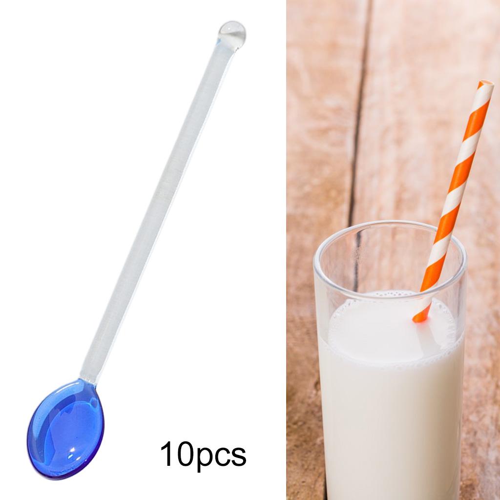 10x Glass Teaspoons Dishwasher Safe Stirring Spoon for Stirring Coffee Bar Dark Blue