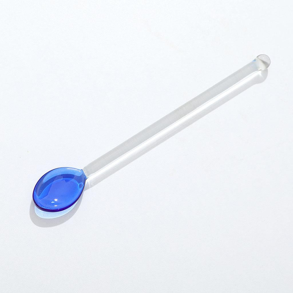 10x Glass Teaspoons Dishwasher Safe Stirring Spoon for Stirring Coffee Bar Dark Blue