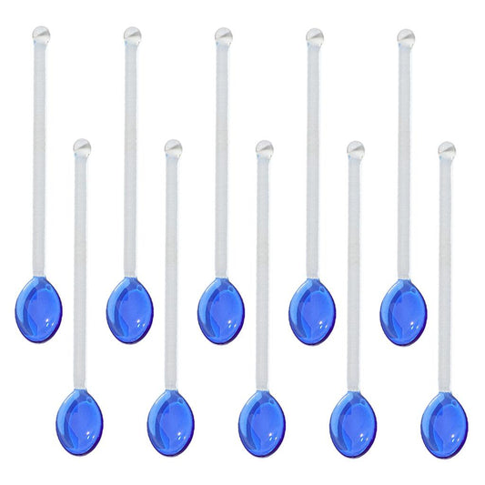 10x Glass Teaspoons Dishwasher Safe Stirring Spoon for Stirring Coffee Bar Dark Blue