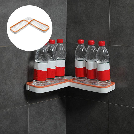 Soap Dishes Rotatable Punch-Free Rack Hollow Save Space Bathroom Accessories White Orange