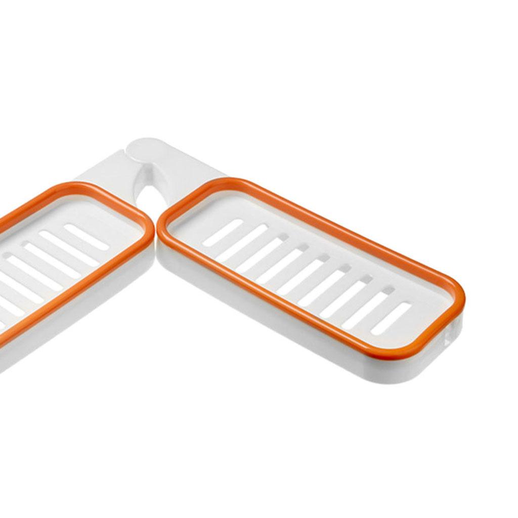 Soap Dishes Rotatable Punch-Free Rack Hollow Save Space Bathroom Accessories White Orange