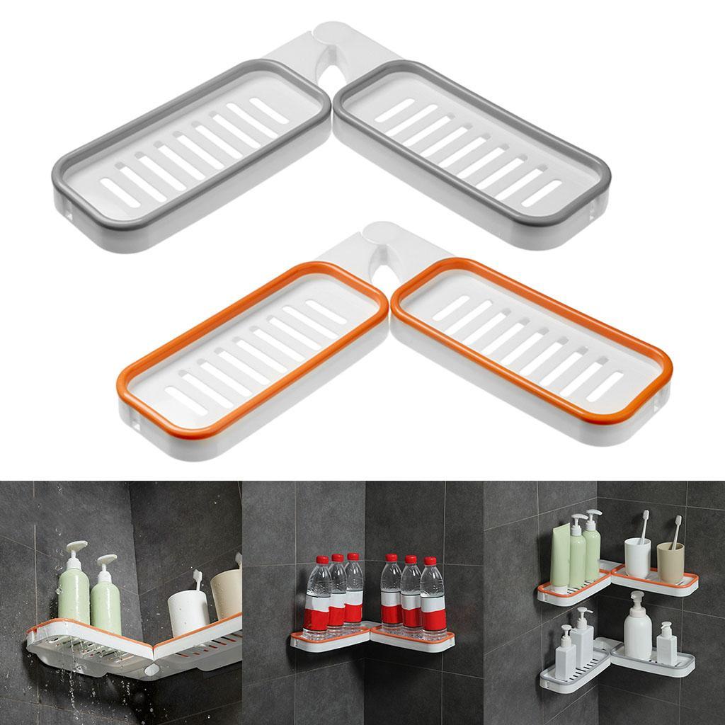 Soap Dishes Rotatable Punch-Free Rack Hollow Save Space Bathroom Accessories White Orange