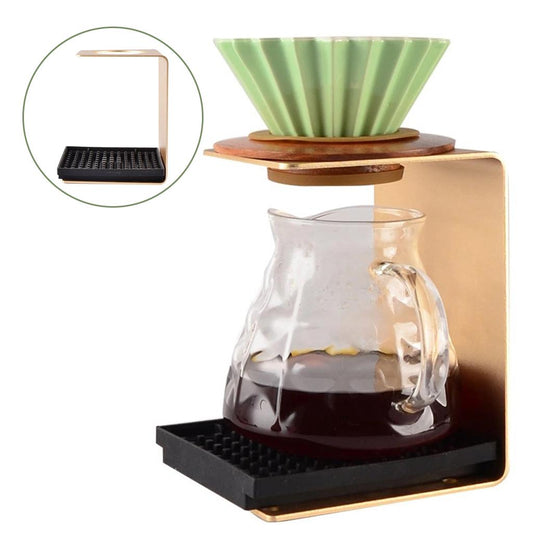 Metal Pour Over Manual Tea Coffee Drip Cup Bracket Rack Accessories Golden