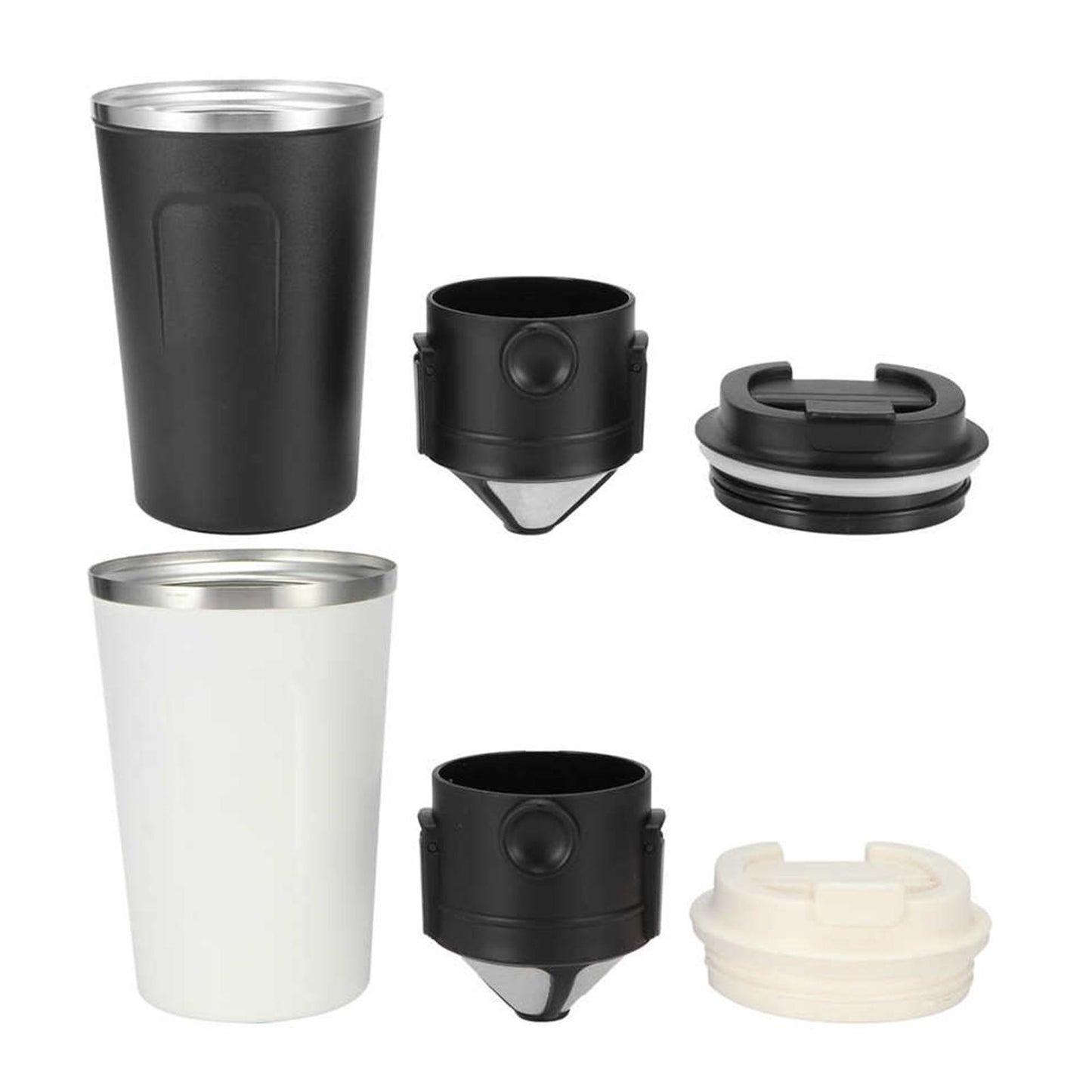 Stainless Steel Tumbler Vacuum Coffee Mug Spill-Proof Lid Home Office Travel black 510ml