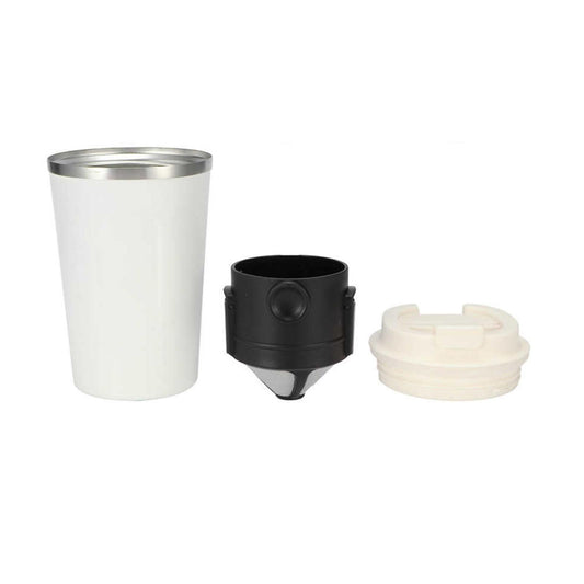 Stainless Steel Tumbler Vacuum Coffee Mug Spill-Proof Lid Home Office Travel white 510ml