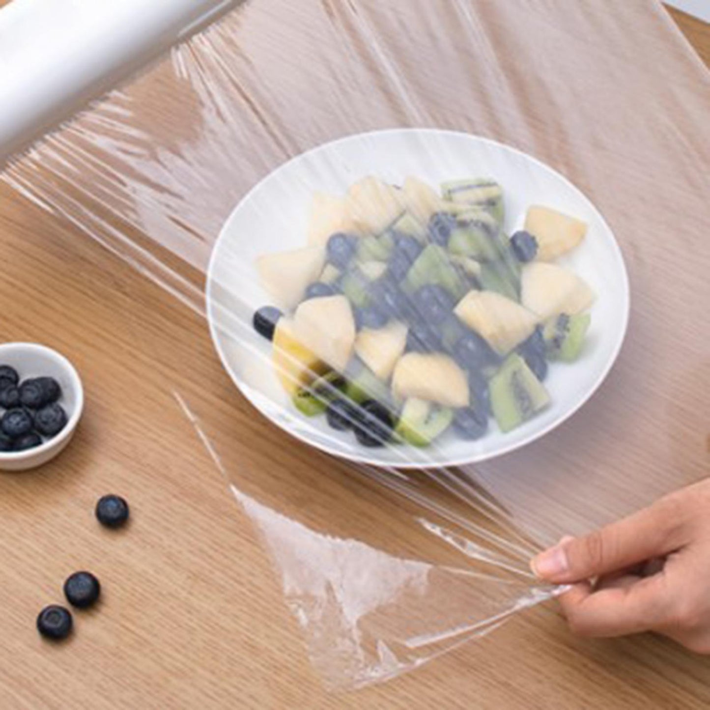 Cling Film Dispenser with Plastic Wrap Holder Cutter Food Wrap Kitchen Tool