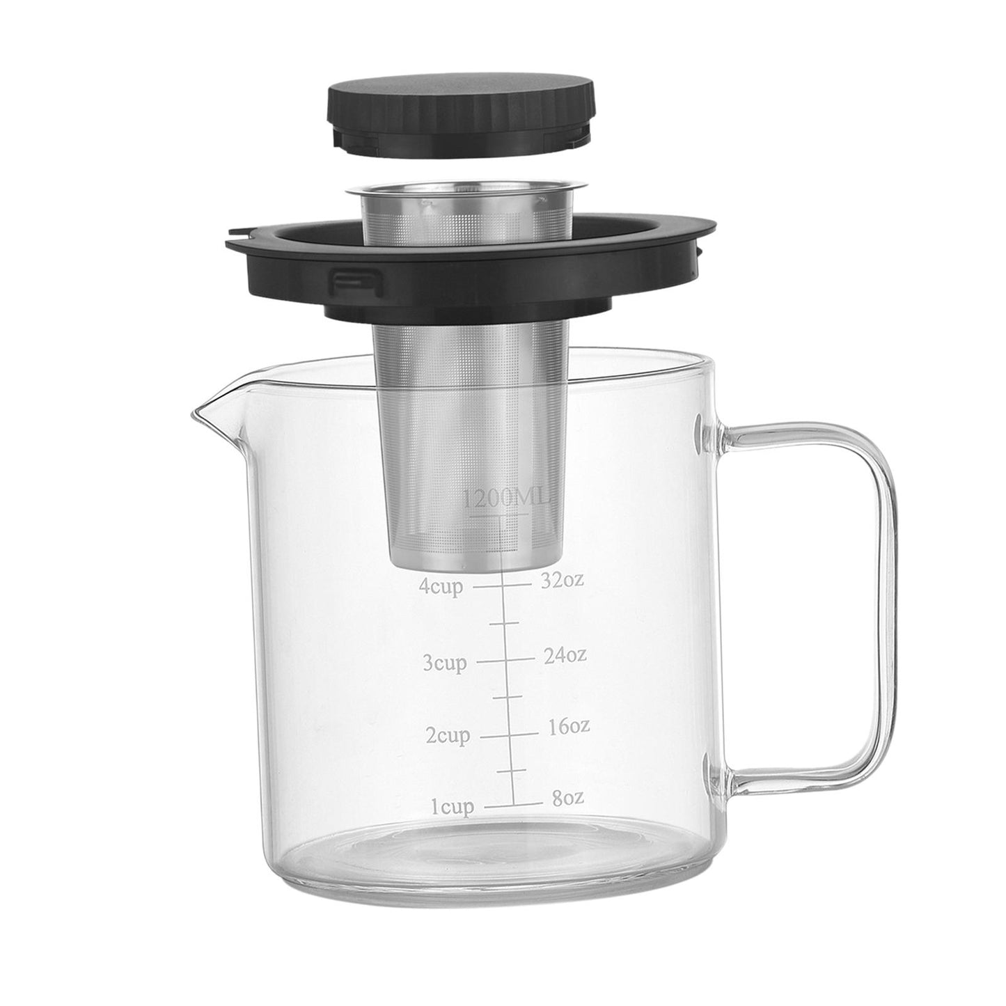 French Press Coffee Maker Press Pot High Borosilicate Glass Tea Maker 1.2L