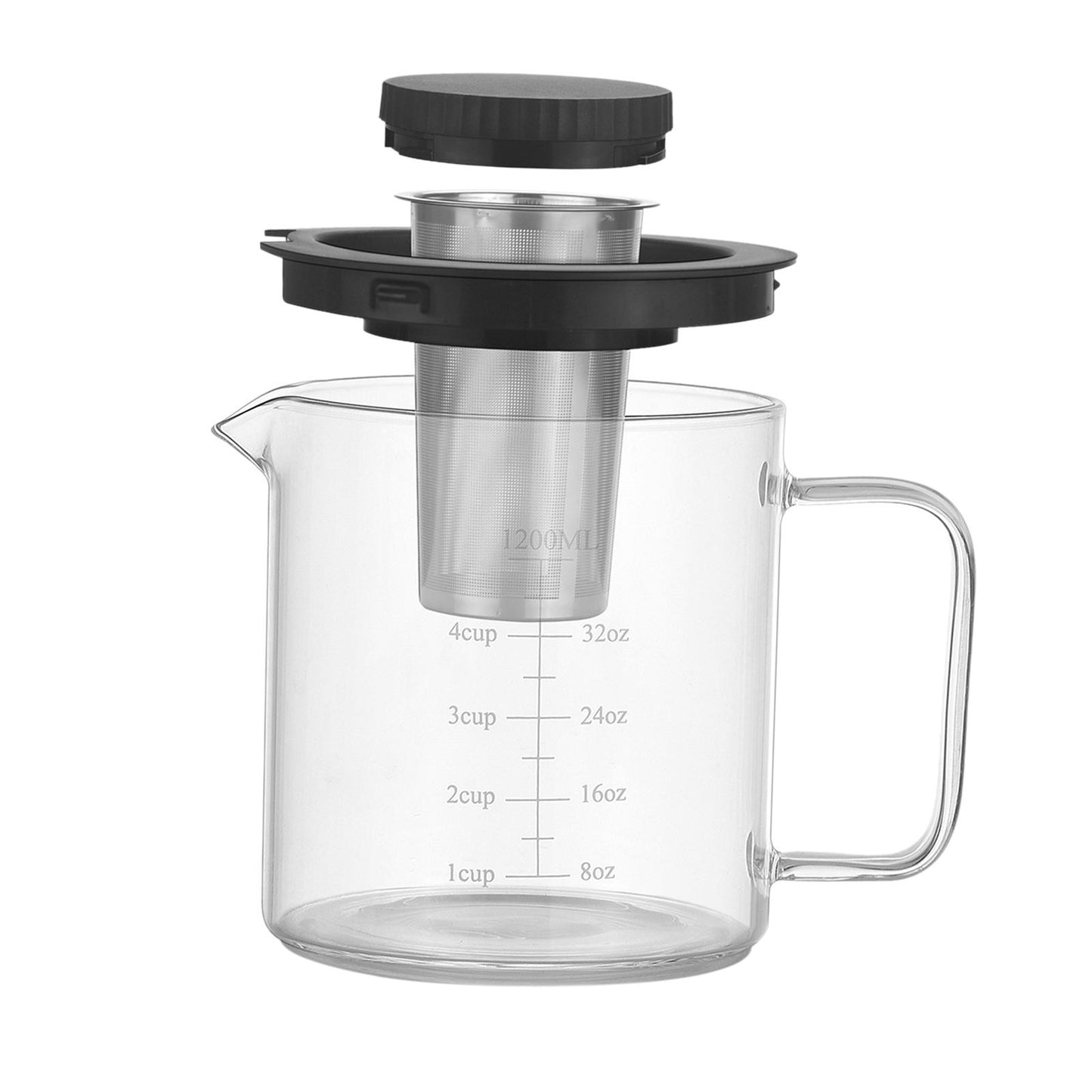 French Press Coffee Maker Press Pot High Borosilicate Glass Tea Maker 1.2L