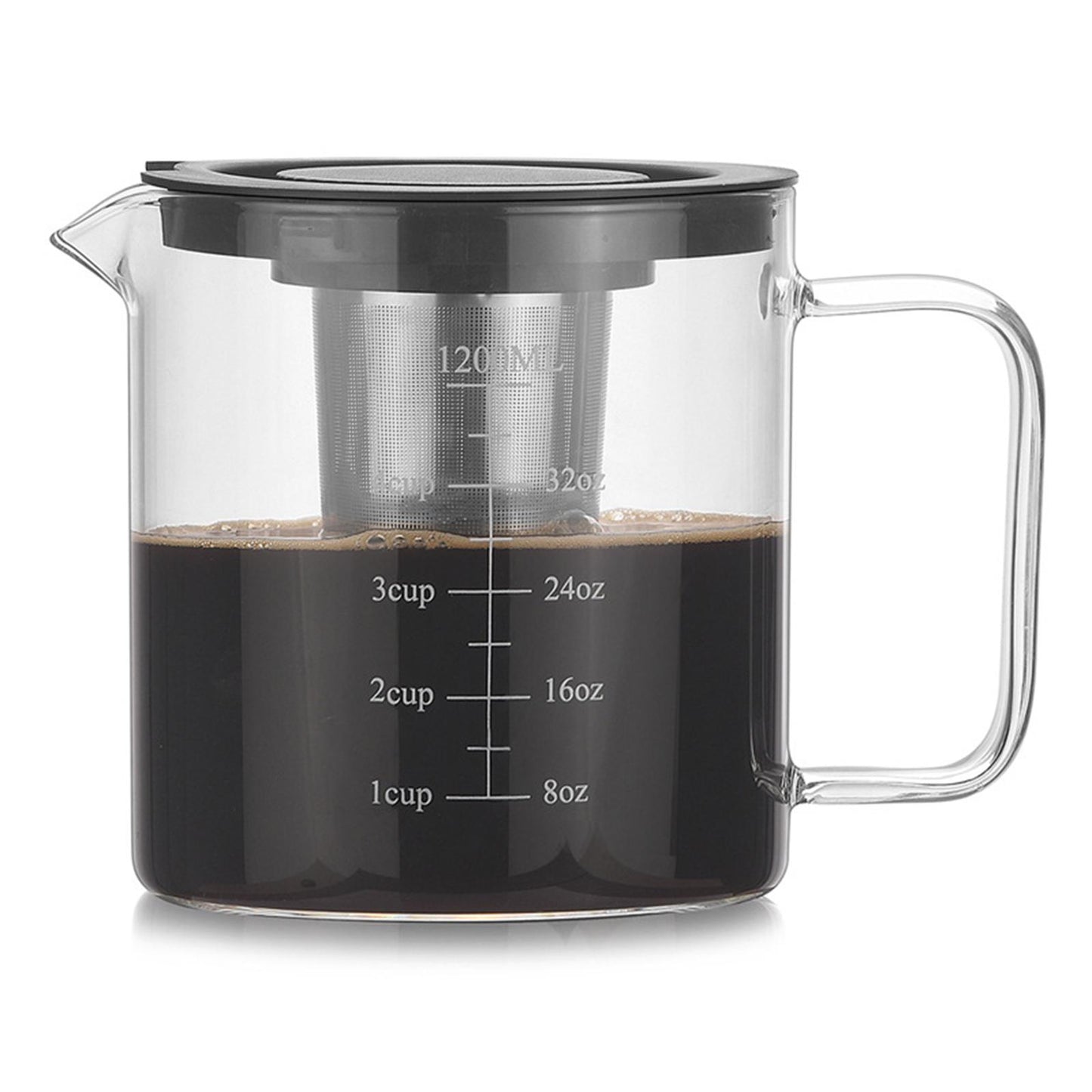 French Press Coffee Maker Press Pot High Borosilicate Glass Tea Maker 1.2L