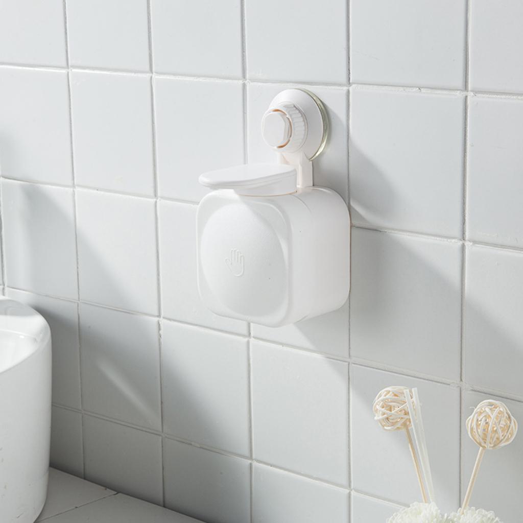 PVC Manual Soap Dispenser Wall Mounting Bathroom Washroom School Hotel White