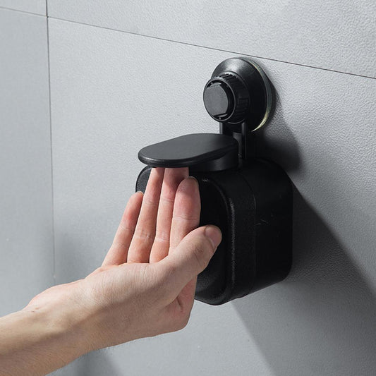 PVC Manual Soap Dispenser Wall Mounting Bathroom Washroom School Hotel Black