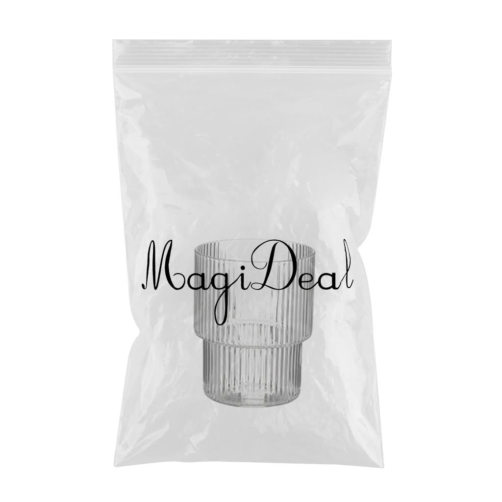 Vertical Stripe Glass Cup Transparent Household Beer Juice Water Mug 300ml A