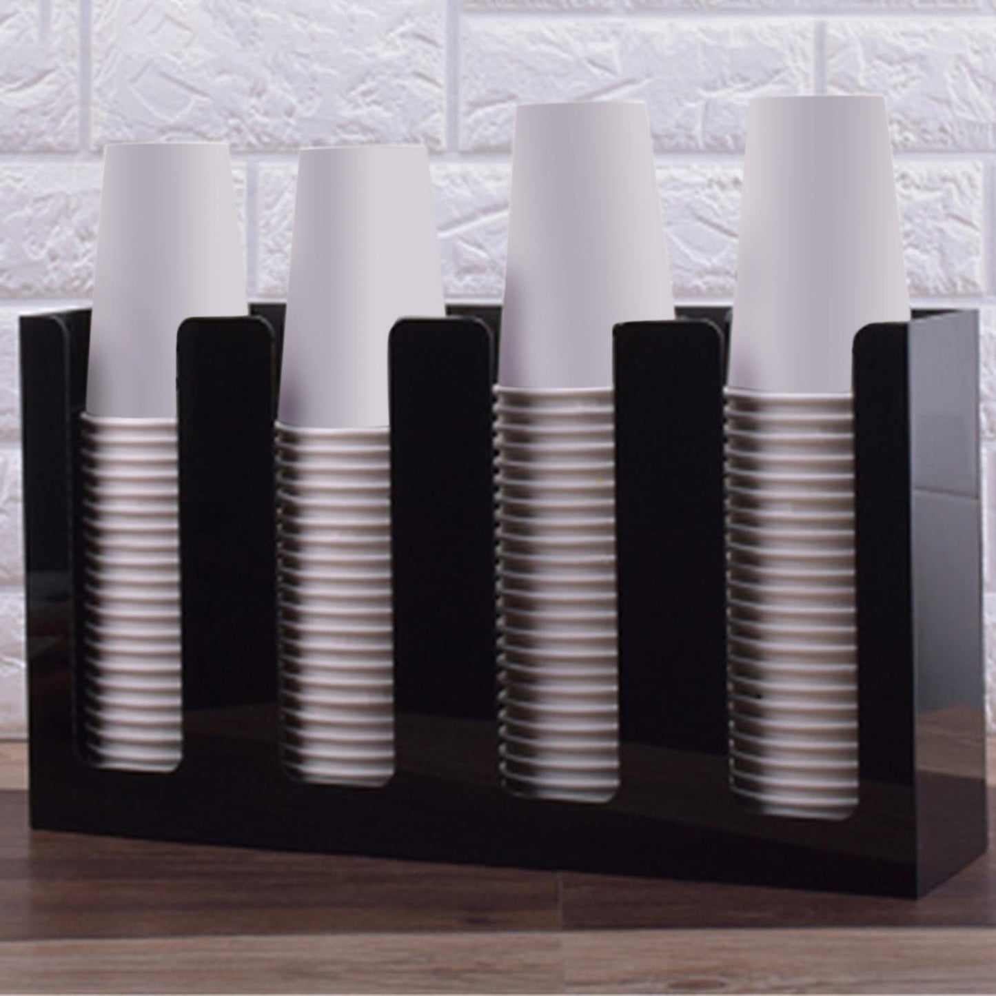 4 Compartments Coffee Cup Condiment Organizer Rack Cup Dispenser for Cafe