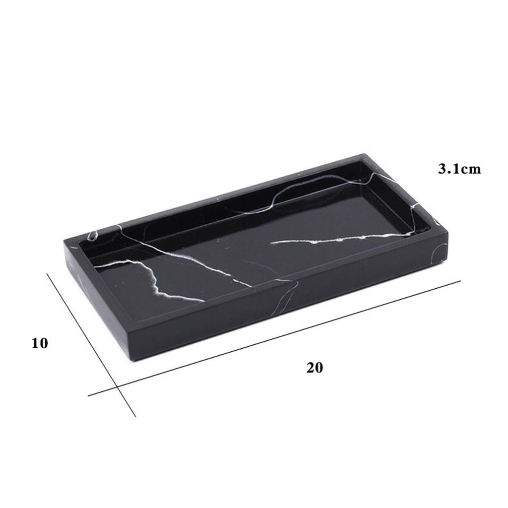 Marble Storage Tray Washroom Vanity Tray Jewelry Dish Bathtub Serving Tray Black