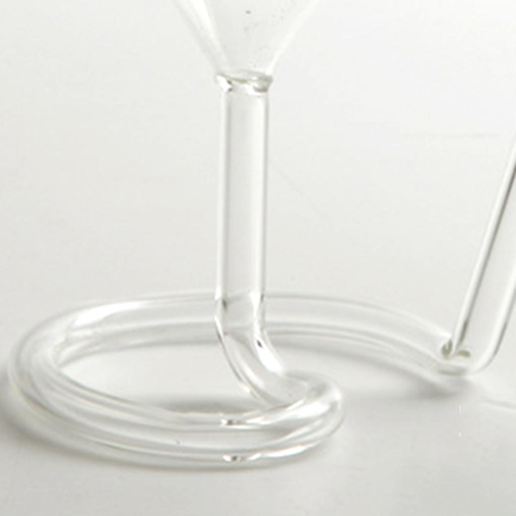 Creative Cocktail Glass with Long Straw Spiral Glass Wine Cup Drinkware Clear