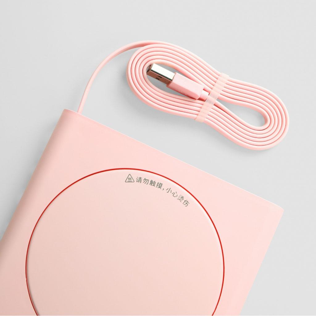 Portable 55 Degree USB 10W Smart Coffee Cup Mug Warmer Accessories Pink