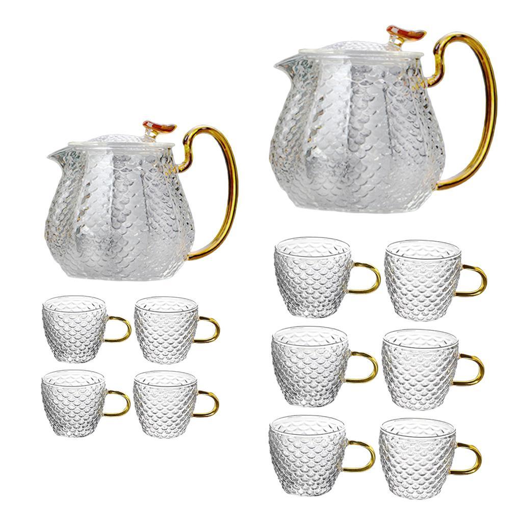 Hammered High Borosilicate Glass Teapot Teacup Set Household Teapot 1 x Teapot
