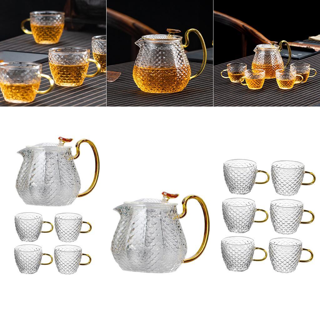 Hammered High Borosilicate Glass Teapot Teacup Set Household Teapot 1 x Teapot
