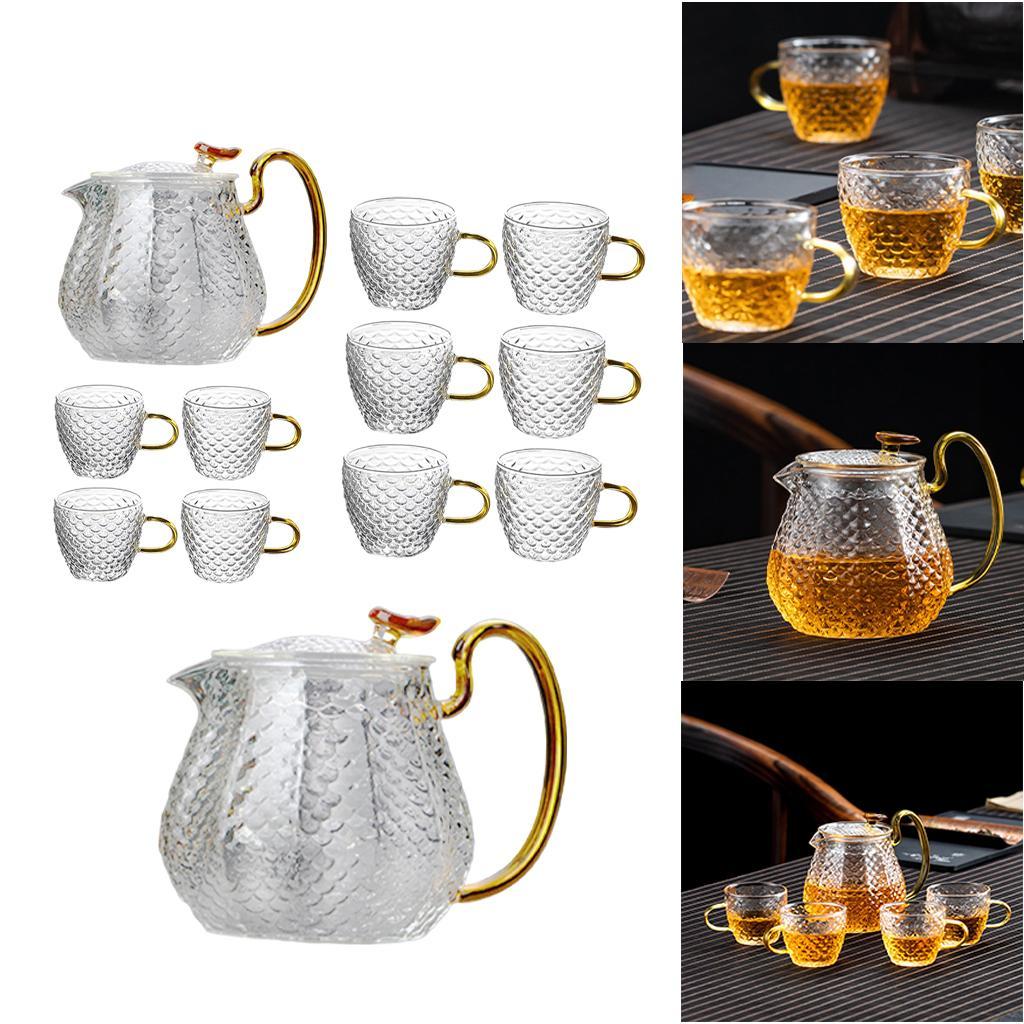 Hammered High Borosilicate Glass Teapot Teacup Set Household Teapot 1 x Teapot