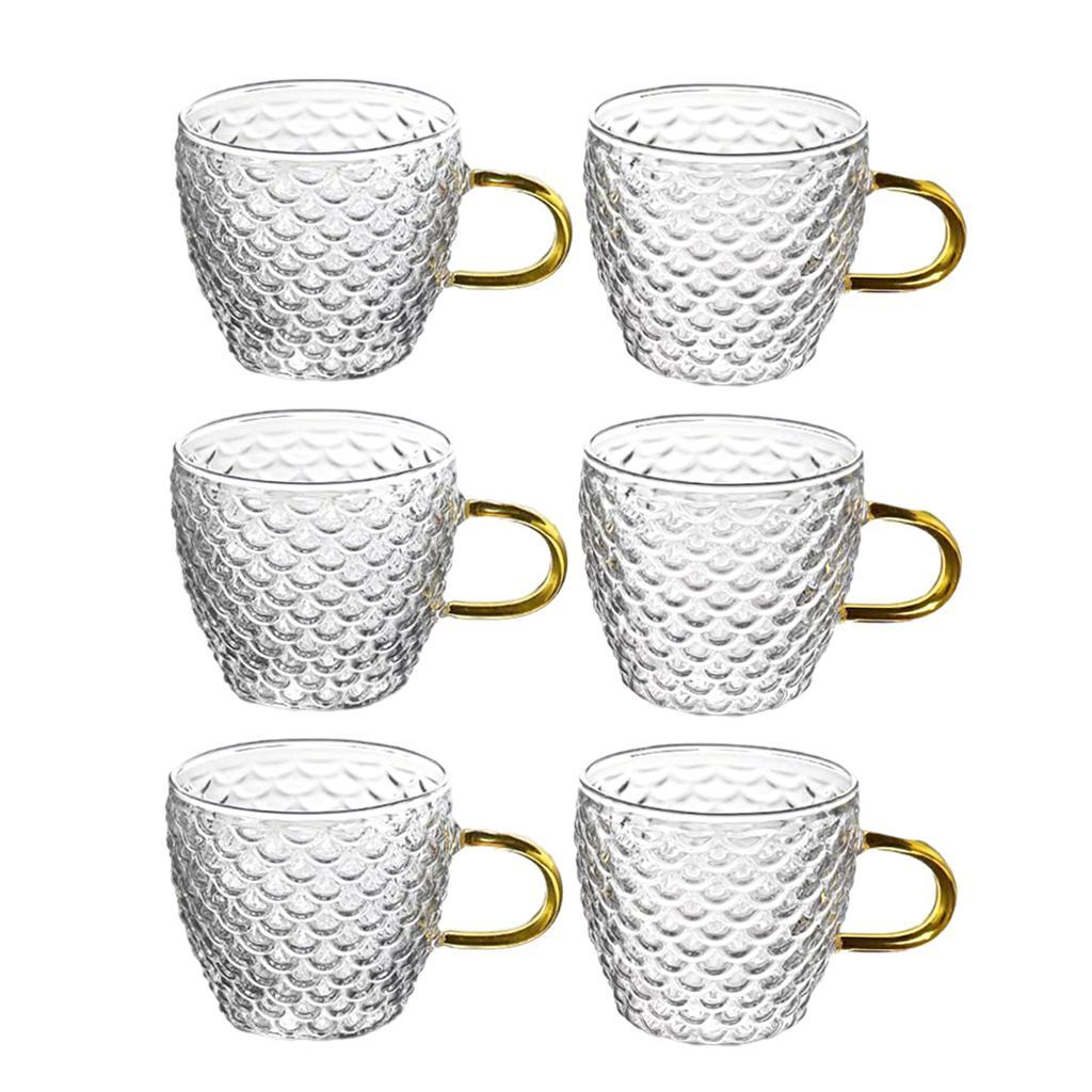 Hammered High Borosilicate Glass Teapot Teacup Set Household Teapot 6 x Teacup