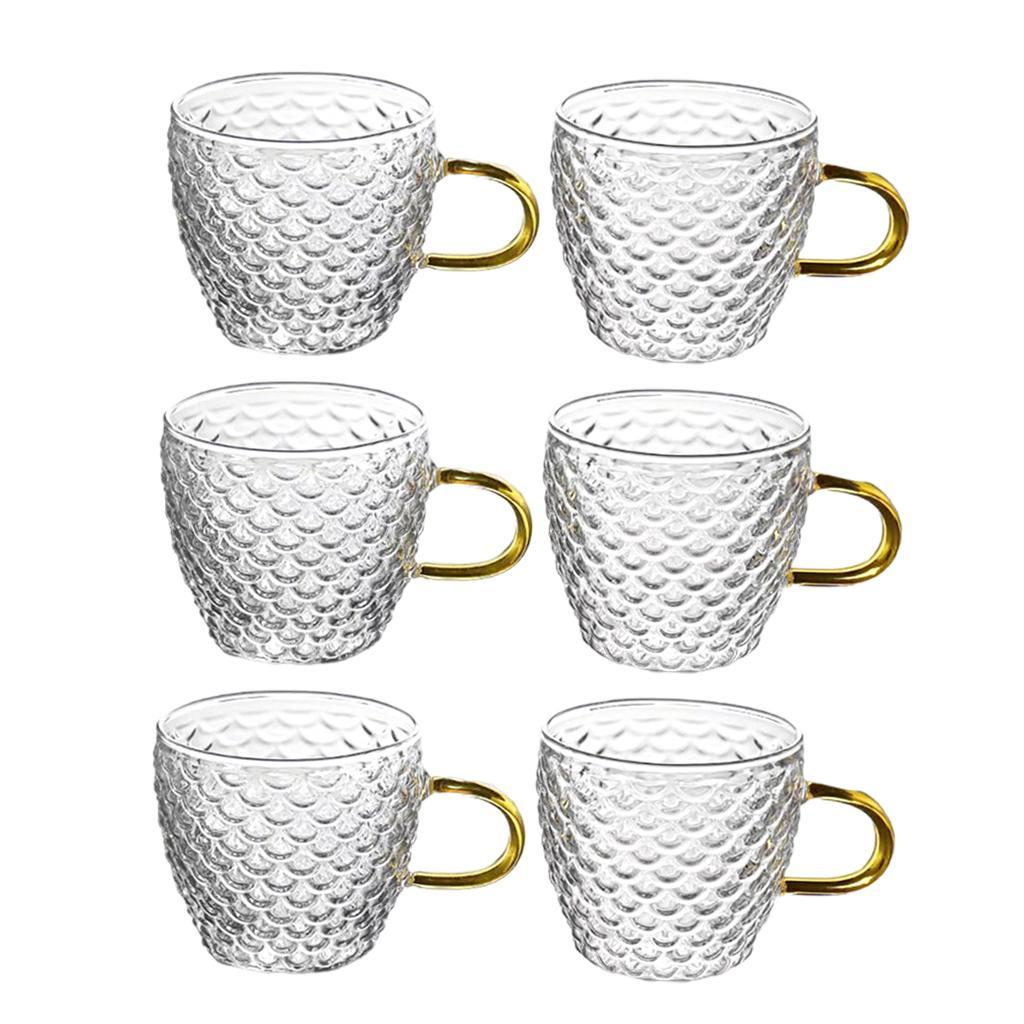 Hammered High Borosilicate Glass Teapot Teacup Set Household Teapot 6 x Teacup