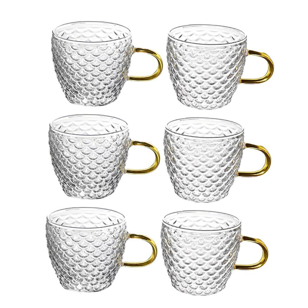 Hammered High Borosilicate Glass Teapot Teacup Set Household Teapot 6 x Teacup