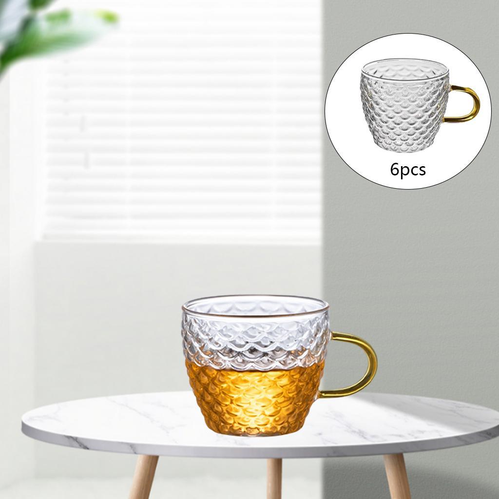 Hammered High Borosilicate Glass Teapot Teacup Set Household Teapot 6 x Teacup
