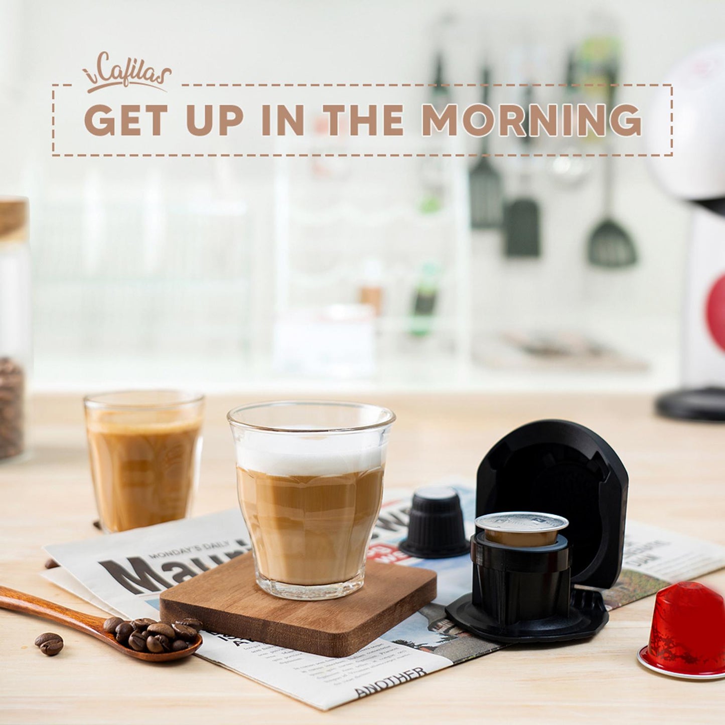 Portable Coffee Capsule Converter Refillable Espresso Machine for Home
