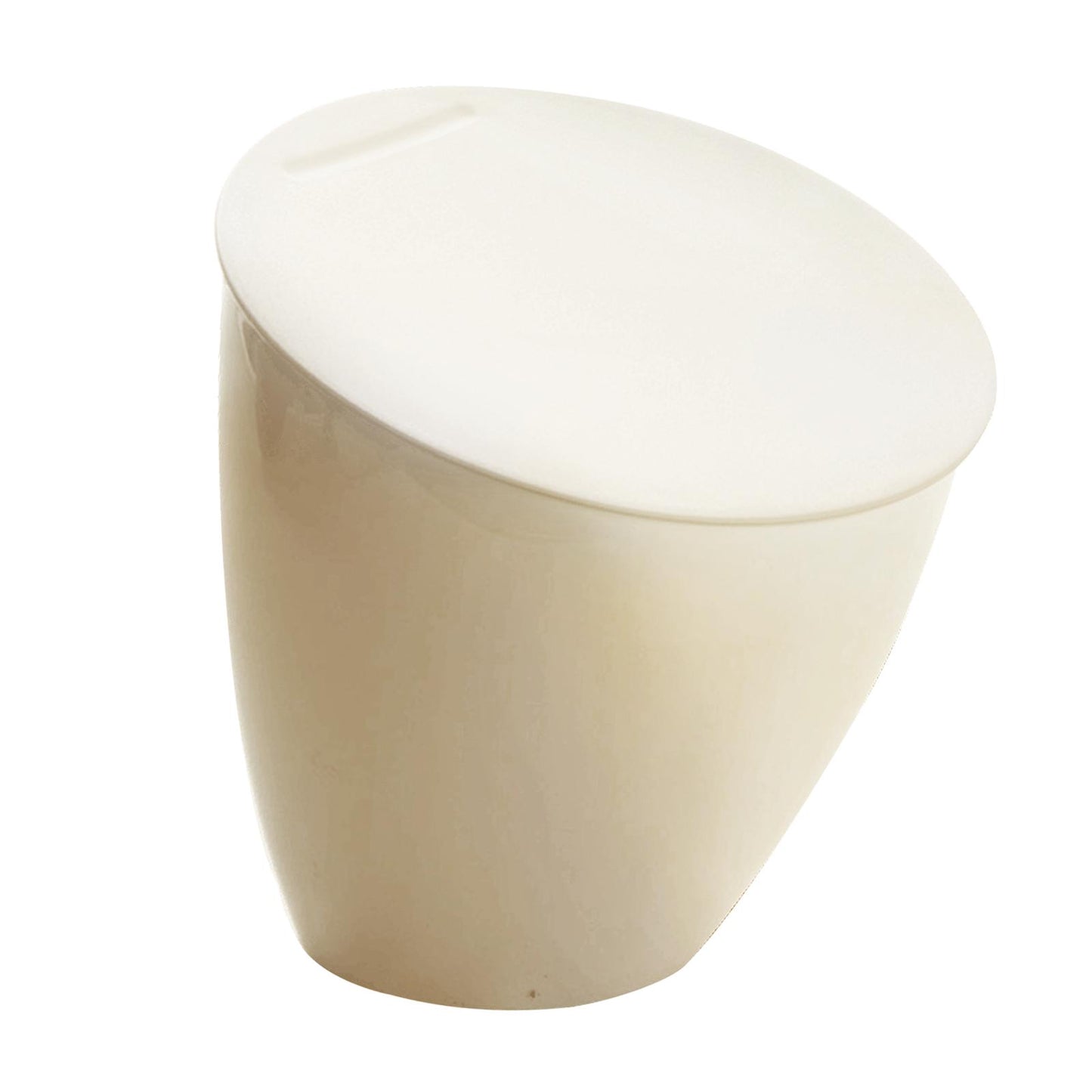 3L Desk Plastic Garbage Disposal Bin Mini Trash Can for Living Room Beige
