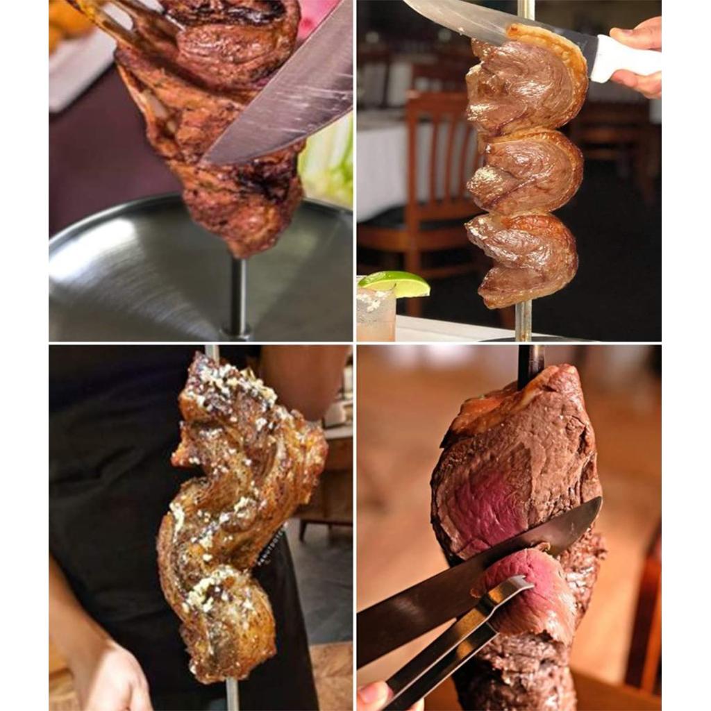 Stainless Steel Vertical Skewer Oven Kebab Spike Stand BBQ Rack round