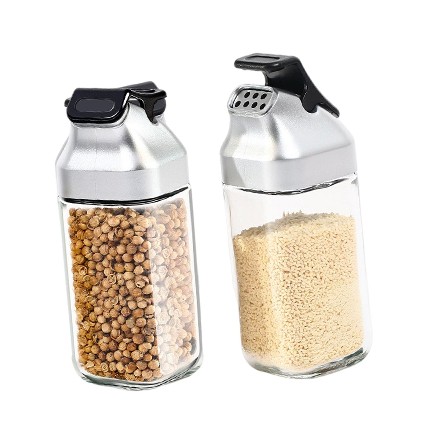 2Pcs Pepper and Salt Shaker Spice Dispenser Holder Refillable BBQ Restaurant