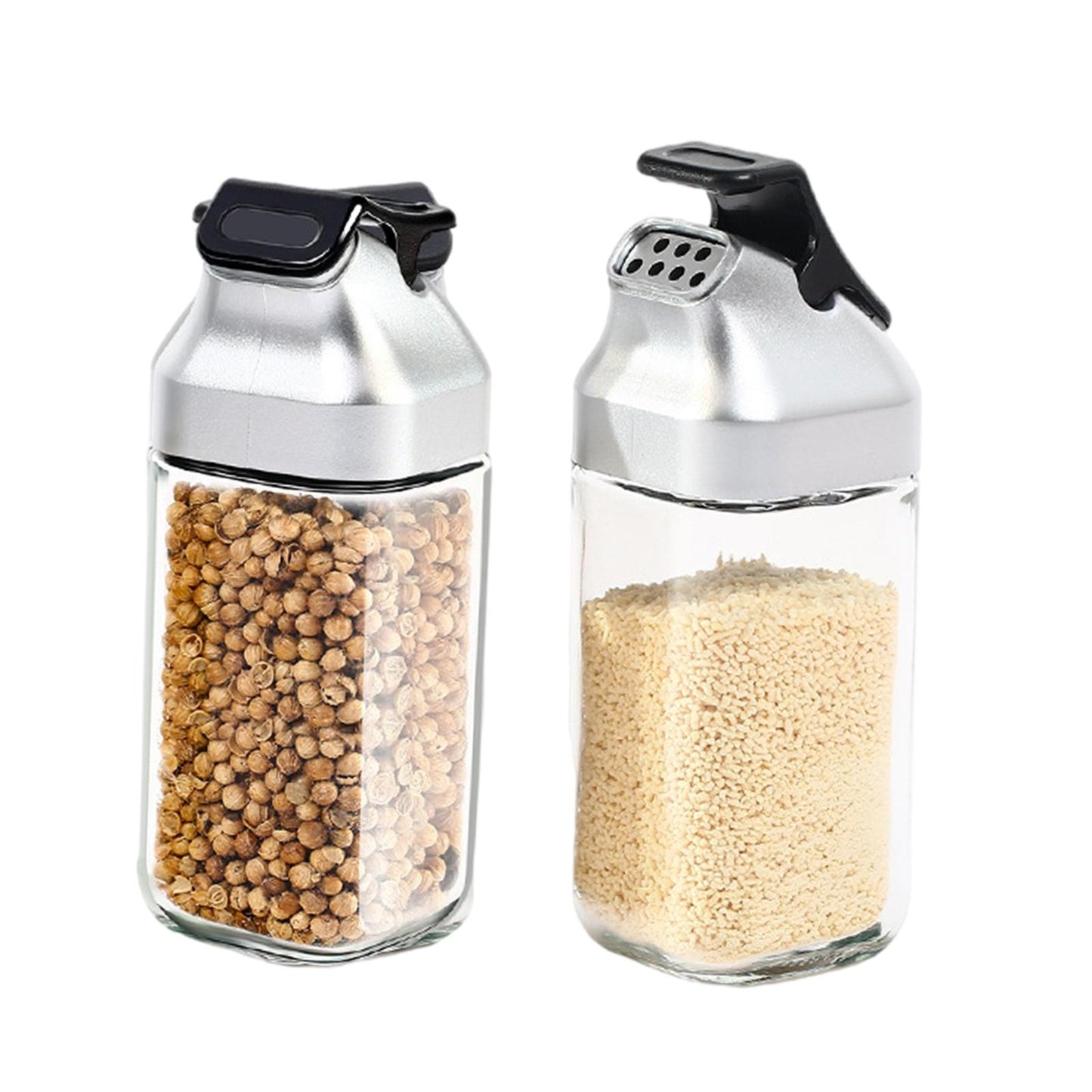 2Pcs Pepper and Salt Shaker Spice Dispenser Holder Refillable BBQ Restaurant