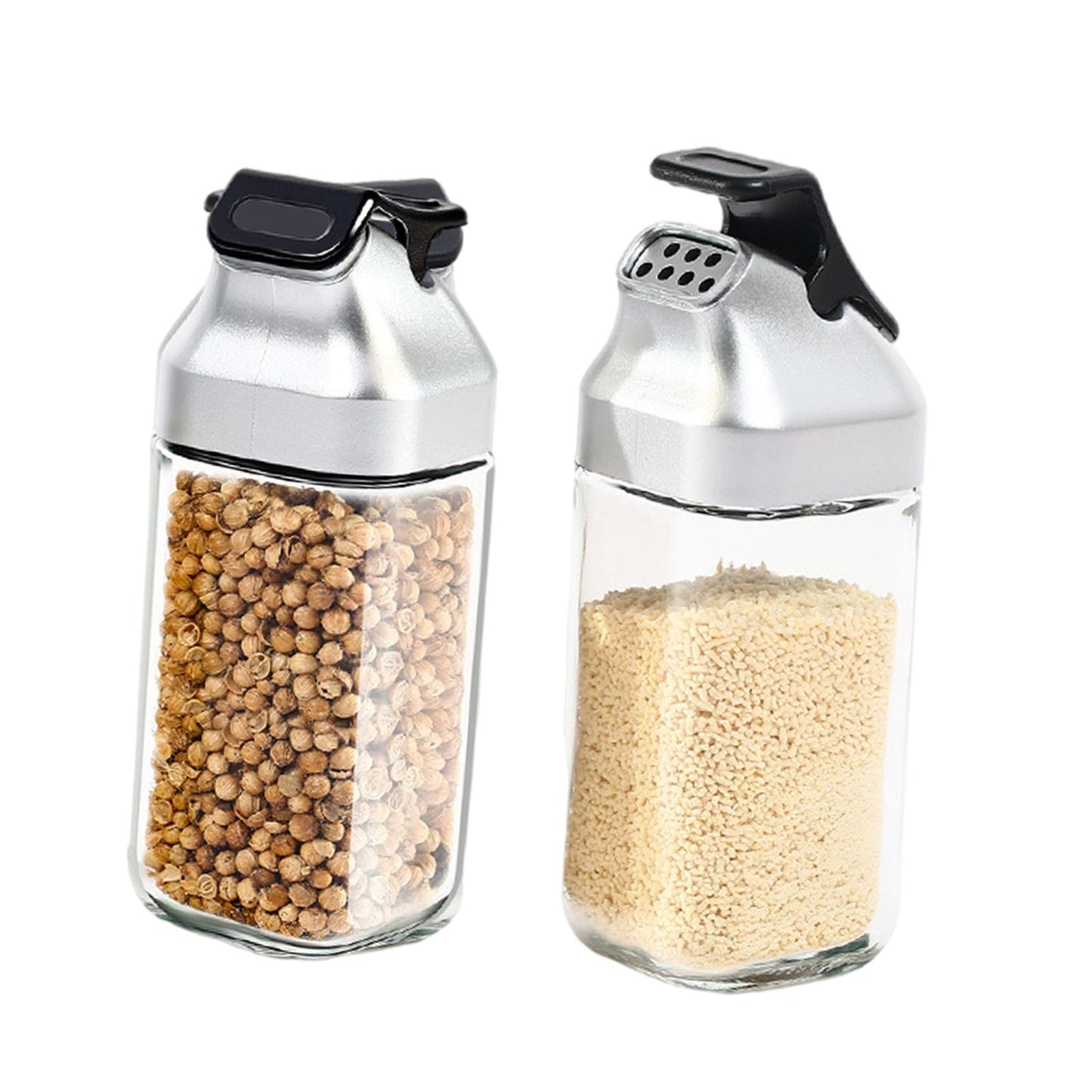2Pcs Pepper and Salt Shaker Spice Dispenser Holder Refillable BBQ Restaurant