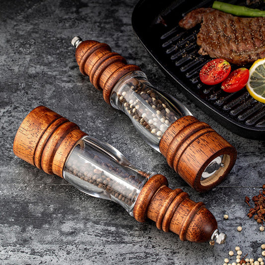 Wooden Salt and Pepper Grinder Pepper Shaker Sesame Spice Mill for Kitchen