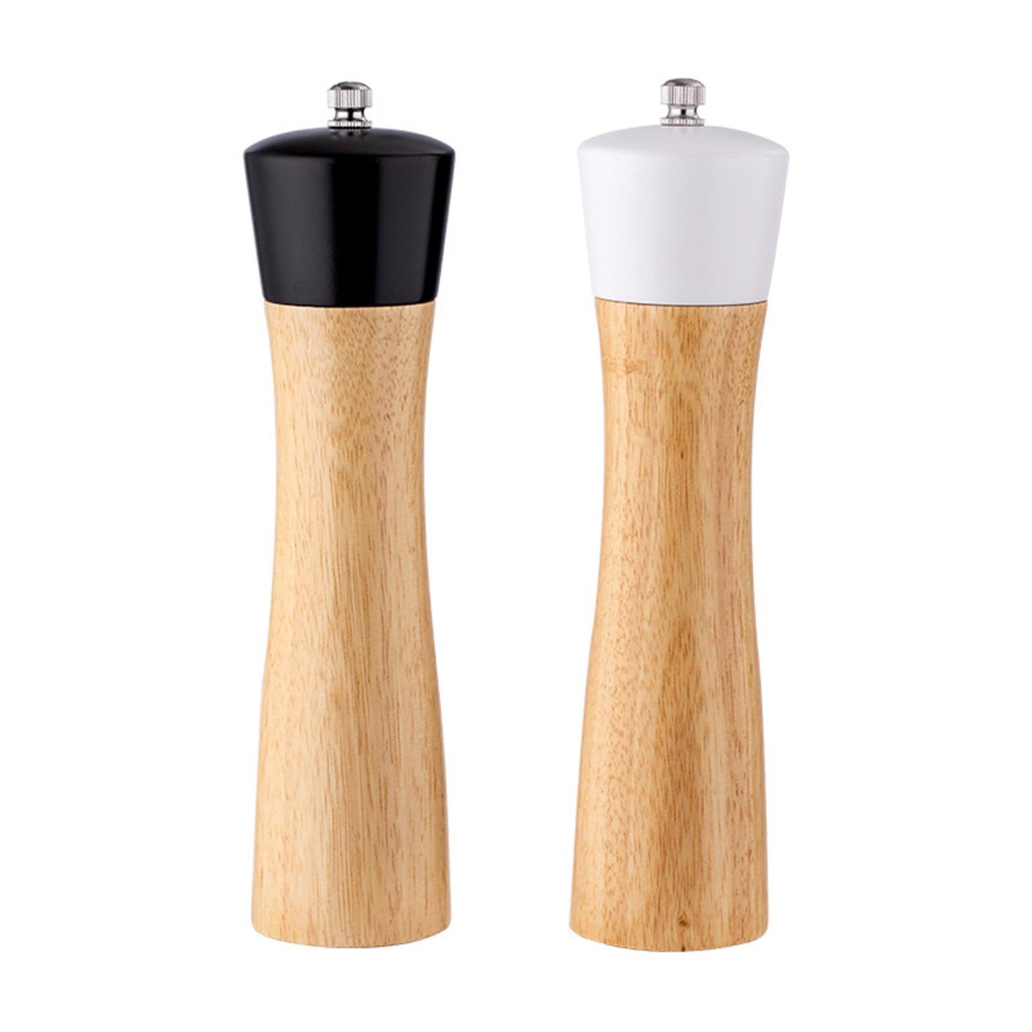 Wooden Salt and Pepper Grinders with a Spoon Manual Spice Shaker Mill Gifts