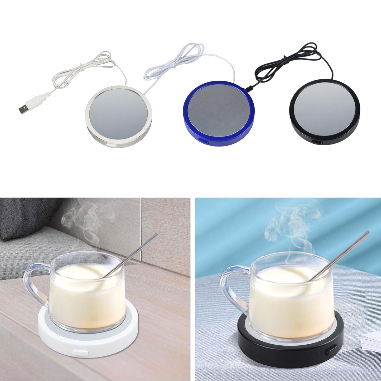 Electric Mug Warmer Desktop Beverage Keep Warm Drinking Cup Heating Black