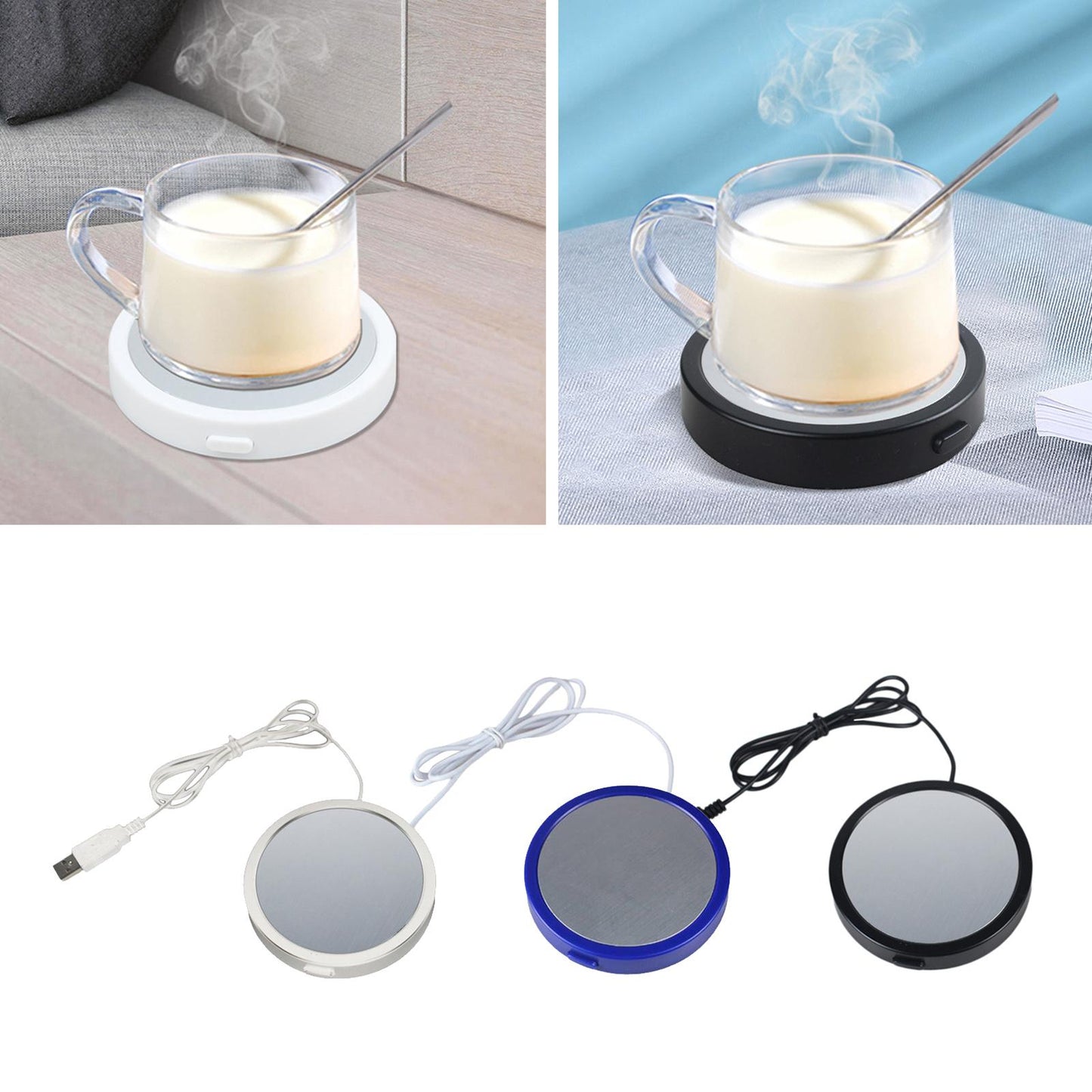 Electric Mug Warmer Desktop Beverage Keep Warm Drinking Cup Heating Black