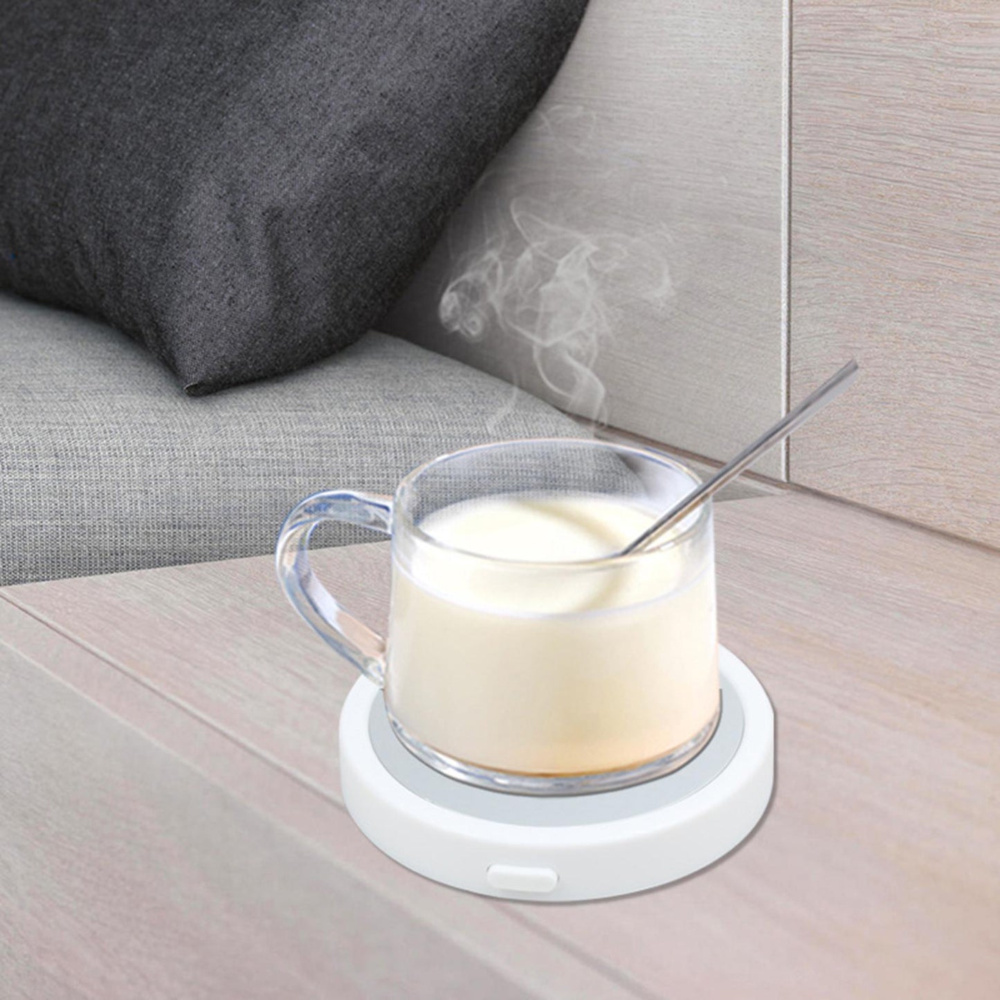 Electric Mug Warmer Desktop Beverage Keep Warm Drinking Cup Heating White