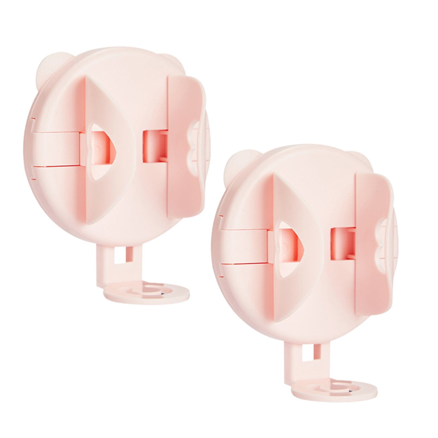 Multifunctional Wall Mount Wall Suction Type Toothbrush Holder for Bathroom pink