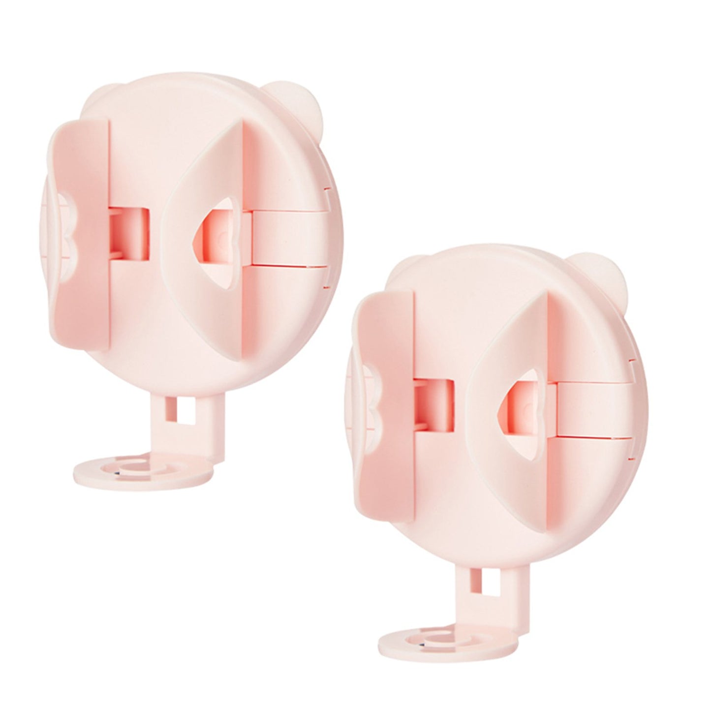 Multifunctional Wall Mount Wall Suction Type Toothbrush Holder for Bathroom pink