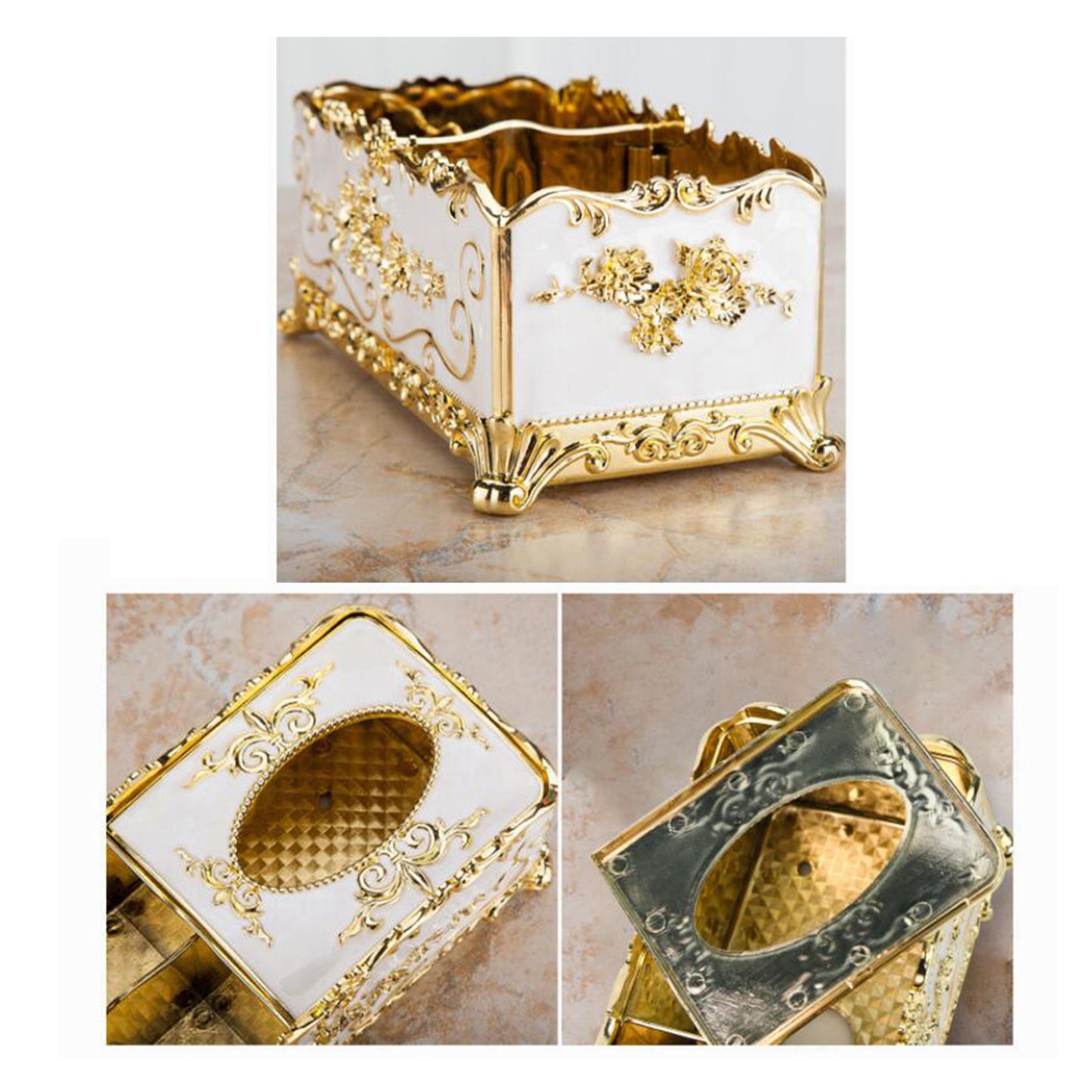 Elegant Tissue Box Cover Bedroom Napkin Case Phone Remote Controller Holder