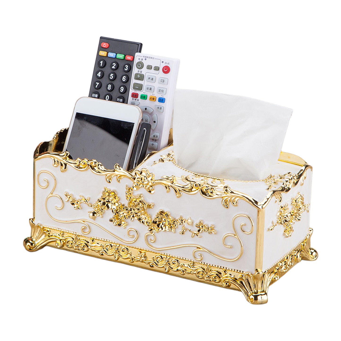 Elegant Tissue Box Cover Bedroom Napkin Case Phone Remote Controller Holder