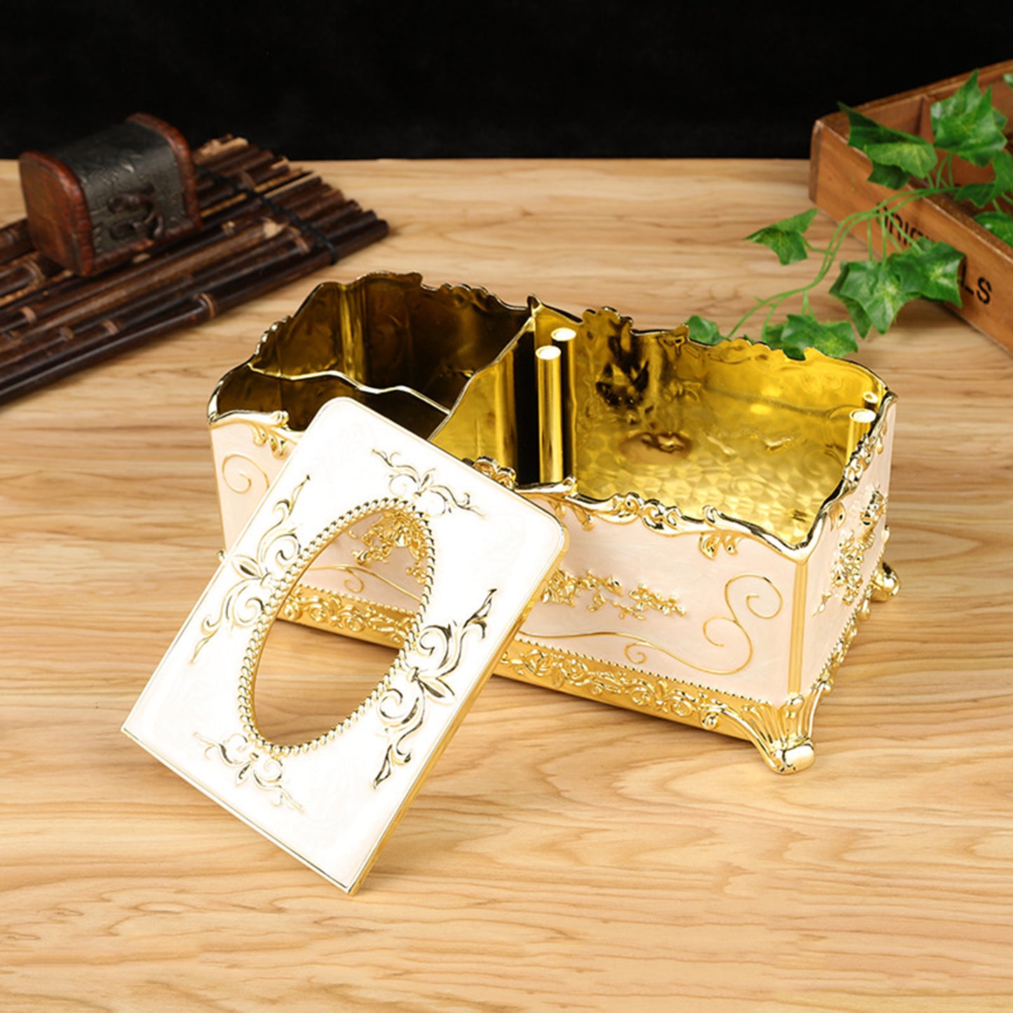 Elegant Tissue Box Cover Bedroom Napkin Case Phone Remote Controller Holder