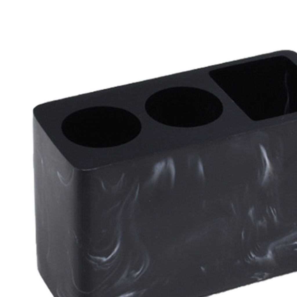 Desktop Toothbrush Holder Toothpaste Holder Organization Vanity Accents black