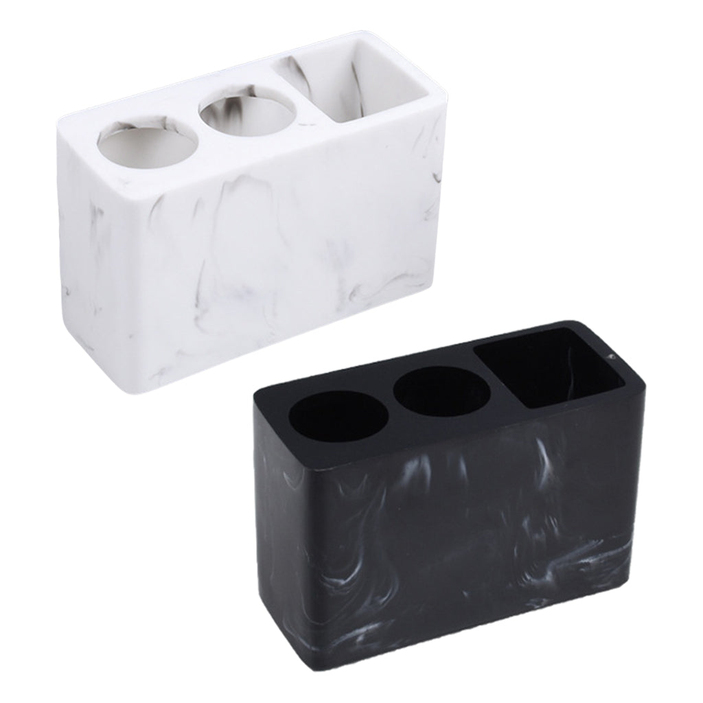 Desktop Toothbrush Holder Toothpaste Holder Organization Vanity Accents black