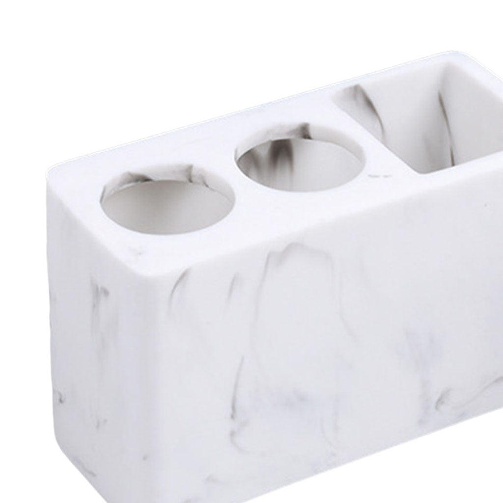 Desktop Toothbrush Holder Toothpaste Holder Organization Vanity Accents white